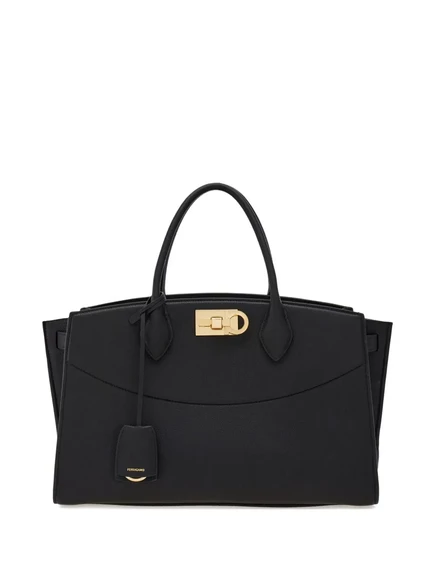 Большая мягкая сумка-тоут Studio от Ferragamo black
