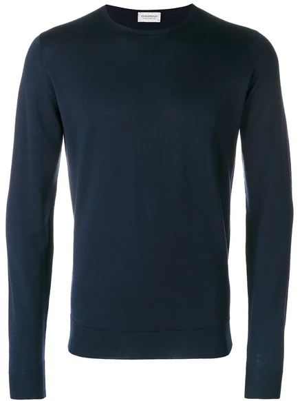 Вязаный джемпер John Smedley с круглым вырезом горловины blue