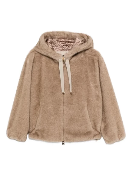 Куртка Herno с капюшоном на молнии brown