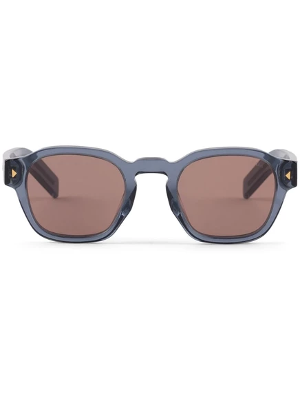 Солнцезащитные очки в квадратной оправе с логотипом Prada Eyewear в полоску blue