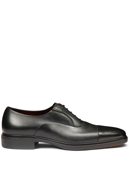 Мужские оксфорды Santoni Easy из телячьей кожи, черные
