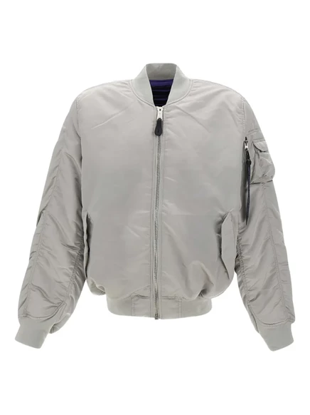 Унисекс бомбер Alpha Industries на молнии, серый