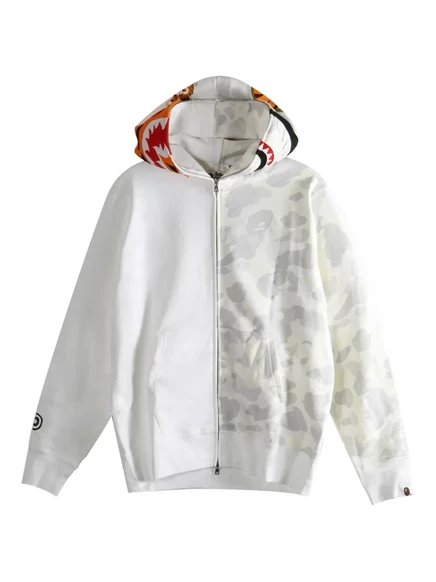 Толстовка с капюшоном BATHING APE® camo shark на молнии white