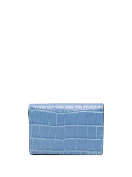 Кошелек Smythson из кожи с тиснением под крокодила, синий