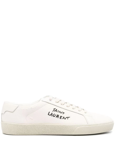 Классические парусиновые кроссовки Saint Laurent Court neutrals