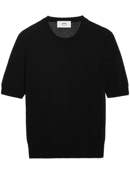 Полупрозрачная футболка AMI Paris black