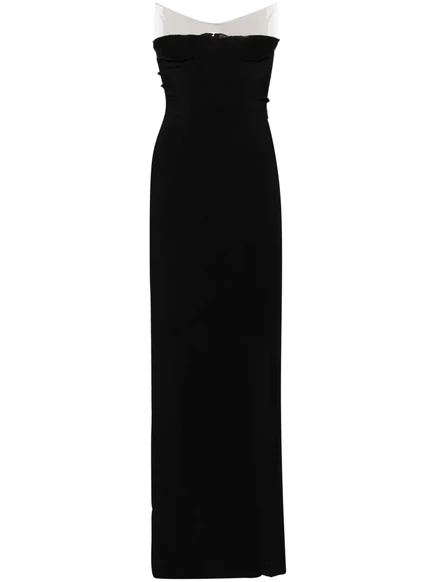 Женское макси-платье Mugler без бретелей, черное