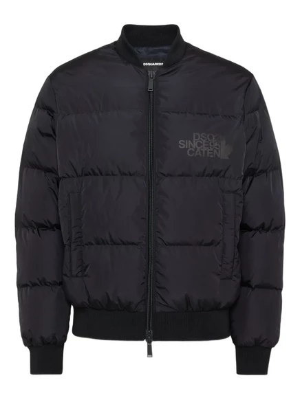 Мужской пуховик DSQUARED2 с логотипом, черный