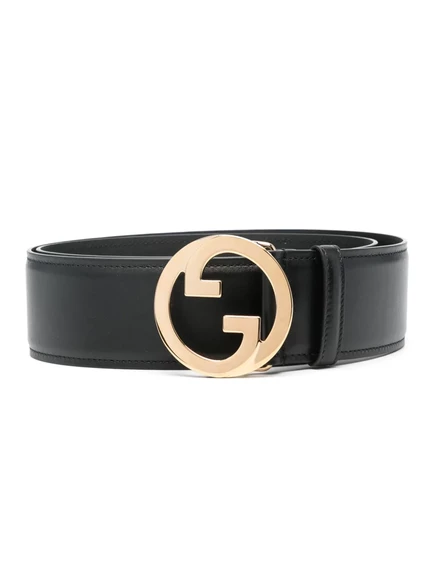 Женский ремень Gucci Blondie из кожи с пряжкой Interlocking G, черный
