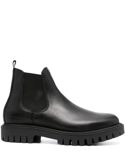Кожаные ботинки-слипоны Tommy Hilfiger с круглым носком black