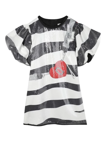 Платье для девочек Marc Jacobs Kids в полоску, черное