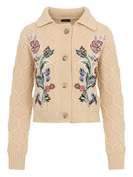 Кардиган с цветочной вышивкой ETRO neutrals