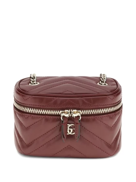 Женская косметичка Gucci mini GG Marmont, темно-красная