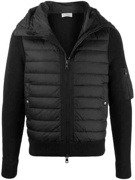 Куртка с капюшоном Moncler на подкладке спереди black