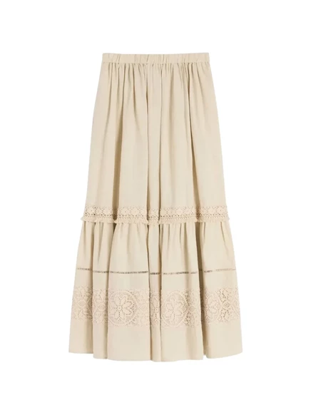 Женская юбка Weekend Max Mara с кружевом, бежевая