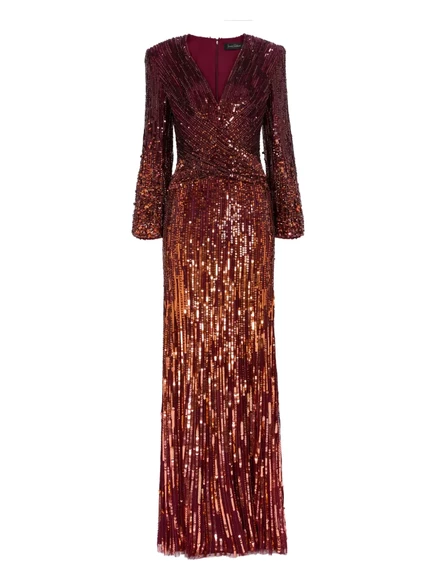 Макси-платье Jenny Packham Cosmos red