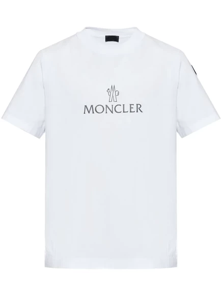 Хлопчатобумажная футболка с логотипом Moncler white