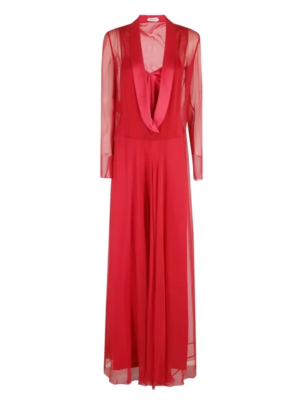 Шелковое платье макси от Alberta Ferretti red