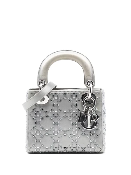 Женская сумка Christian Dior Lady Dior Mini, серая