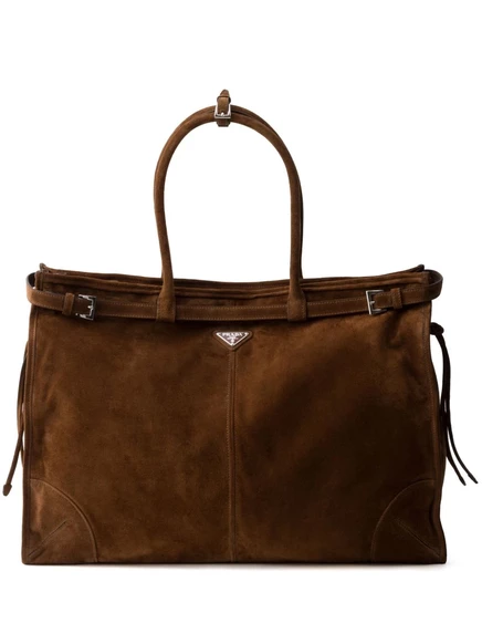 Замшевая сумка-тоут Prada brown