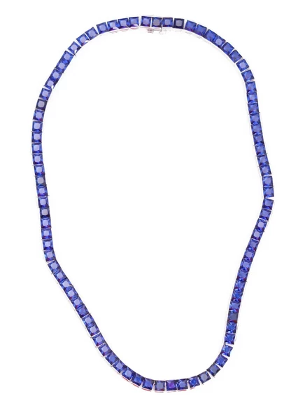Теннисное ожерелье из циркония квадратной огранки Izabel Display blue