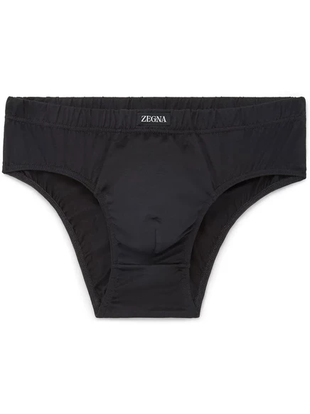 Мужские брифы zegna с логотипом на поясе, черные