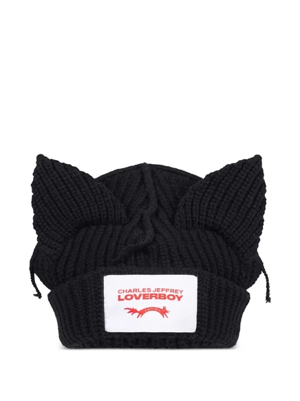 Унисекс шапка Charles Jeffrey Loverboy с ушками, черная