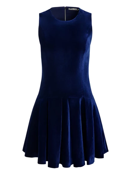Женское мини-платье Alice & Olivia Adley бархатное, синее
