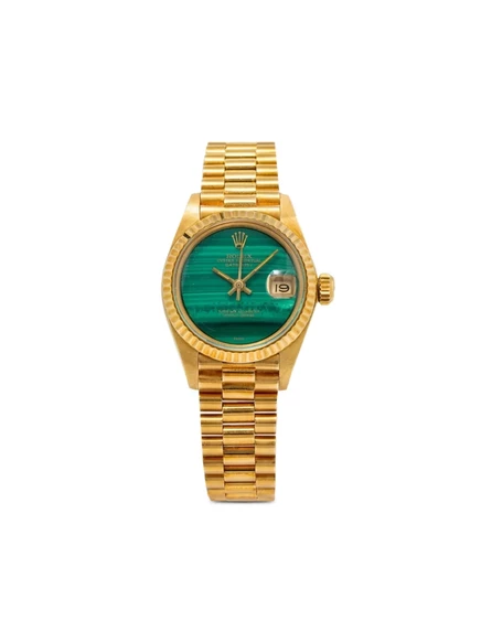 Женские наручные часы Rolex Datejust 26 мм, 18K желтого золота, зеленые
