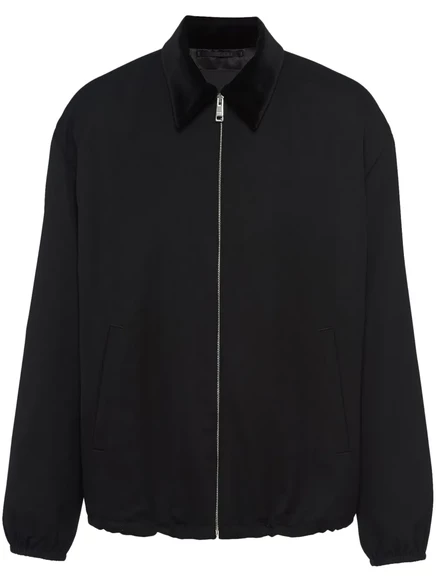 Шерстяной жакет-блузон Prada black