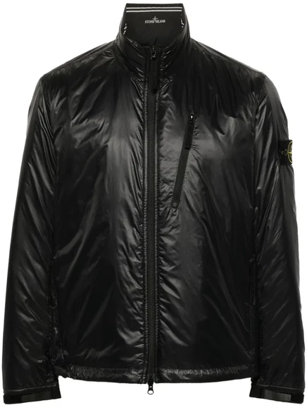 Легкая стеганая куртка со значком Stone Island Compass-badge black