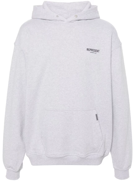 Мужское худи Represent Owners Club из хлопка, серое