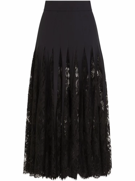 Dolce & Gabbana DNA chantilly-кружевная юбка миди black