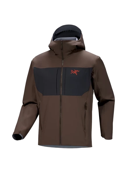 Мужская куртка Arc'teryx с капюшоном и молнией, коричневая