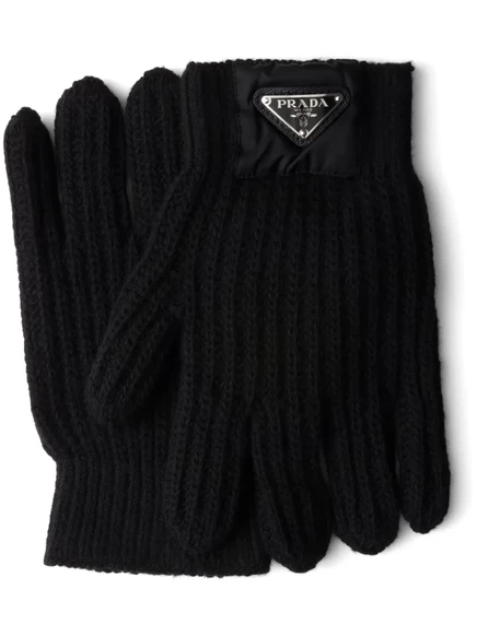 Мужские перчатки Prada из шерсти ECONYL, черные