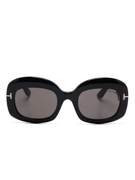 Унисекс солнцезащитные очки Tom Ford Eyewear овальные, черные