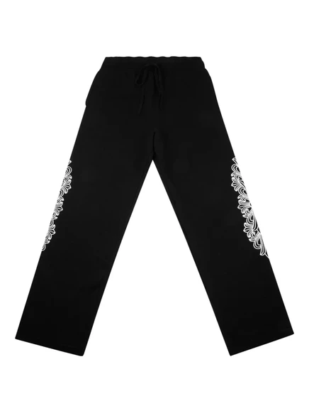 Мужские штаны Chrome Hearts с цветочным крестом, черные
