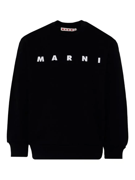 Детский свитшот Marni Kids с логотипом, черный