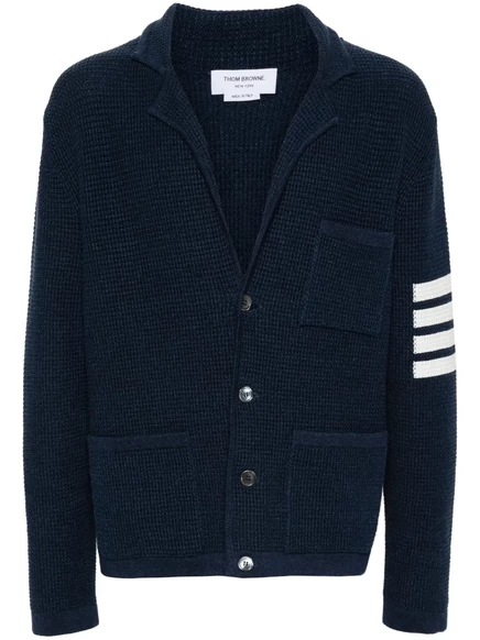 Мужской кардиган Thom Browne с отложным воротником, синий