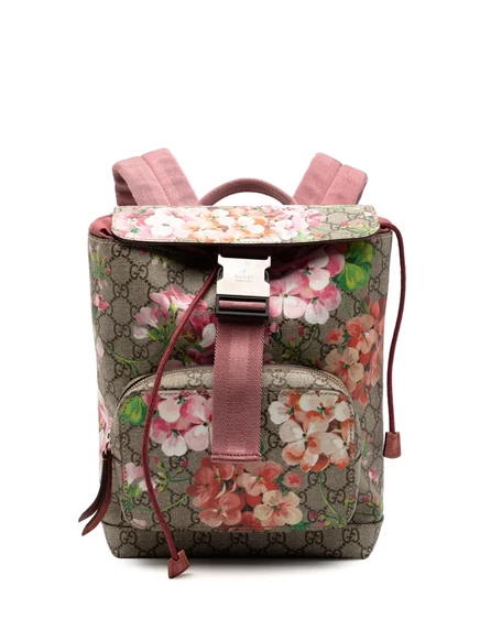 Рюкзак Gucci Pre-Owned GG Supreme Blooms, коричневый