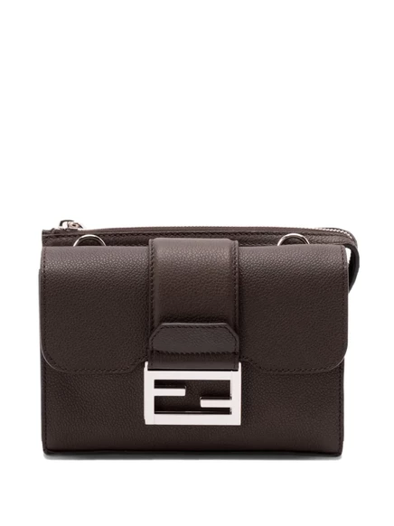 Мужская сумка-мессенджер Fendi Double Baguette, коричневая