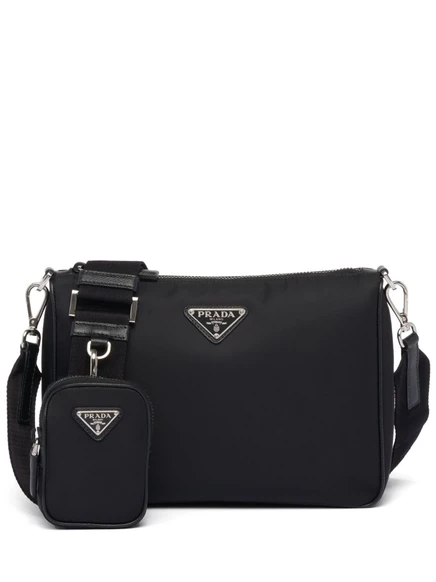 Мужская сумка-мессенджер Prada Re-Nylon из переработанного нейлона, черная