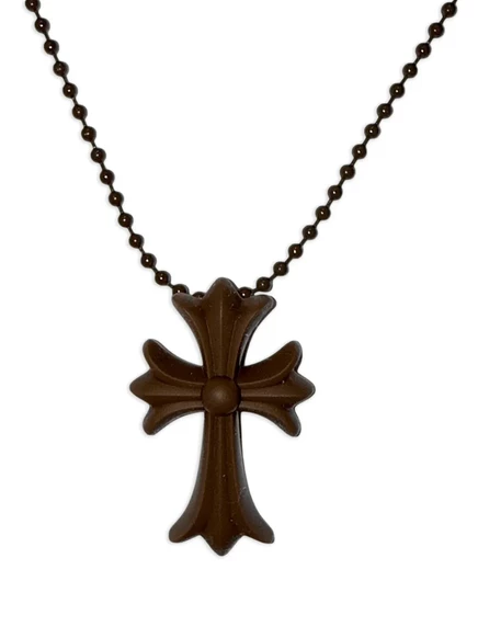 Мужское ожерелье Chrome Hearts с крестом, коричневое