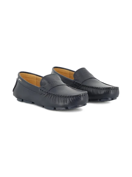 Детские мокасины Boss Kidswear с тисненным логотипом, синие