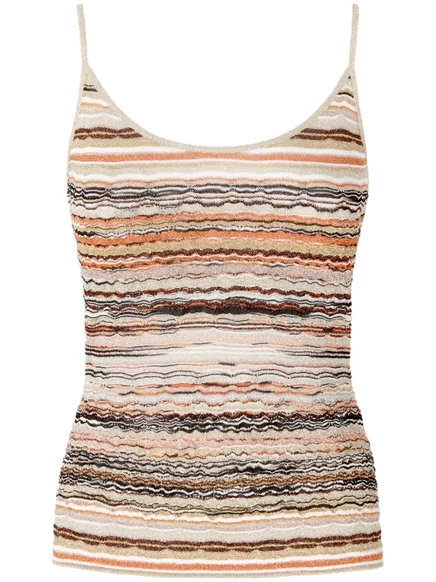 Женская майка Missoni в полоску, светло-бежевая