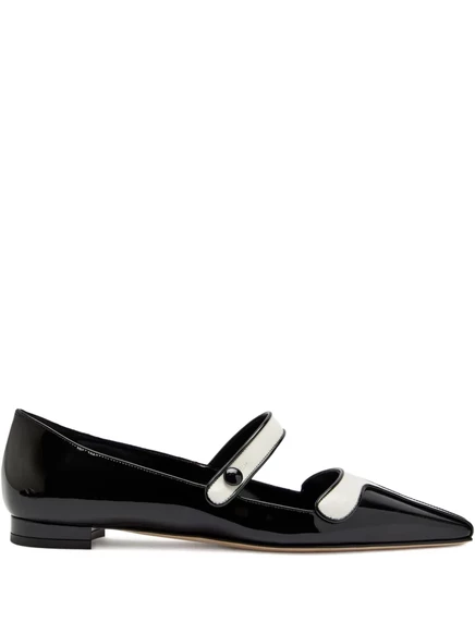 Туфли-лодочки Manolo Blahnik Ganeusflat с заостренным ремешком black