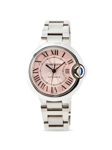 Женские часы Cartier Ballon Bleu 36 мм розовый циферблат