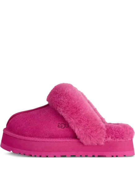 Женские тапочки Ugg Disquette с меховой отделкой, розовые