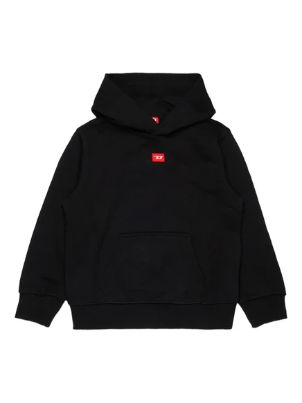 Детская худи Diesel Kids Sxginhood с логотипом, черная
