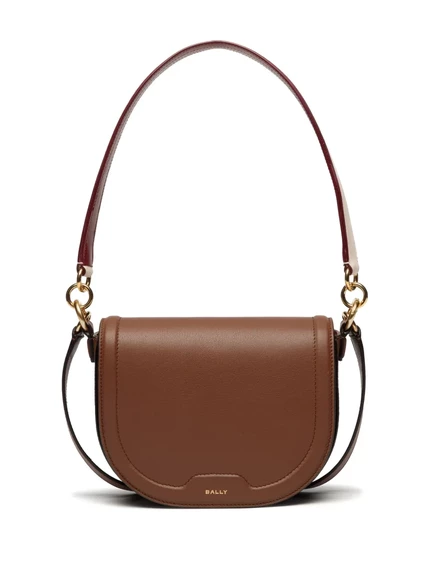 Женская кожаная сумка Bally с логотипом, коричневая